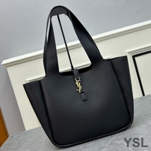 Yves Saint Laurent Bea Tote In Grained Leather Black