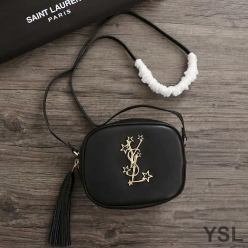 Yves Saint Laurent Blogger Bag In Stars Studded Leather Black/Gold