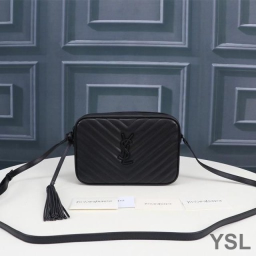 Yves Saint Laurent Lou Camera Bag In Quilted Leather Black
