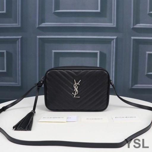 Yves Saint Laurent Lou Camera Bag In Quilted Leather Black/Silver