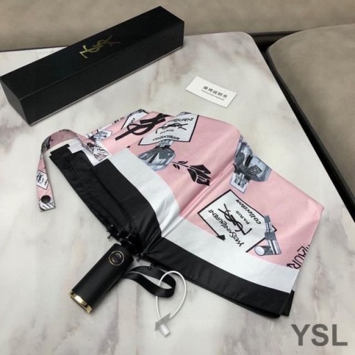 Yves Saint Laurent Monogram 3 Folding Mini Umbrella Pink