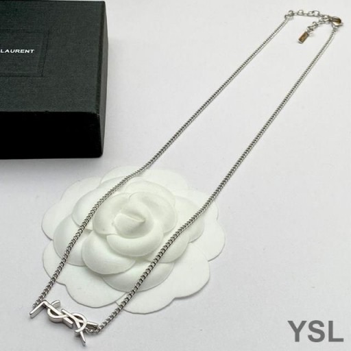 Yves Saint Laurent Opyum Charm Necklace In Metal Silver