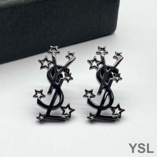 Yves Saint Laurent Opyum Earrings In Stars Metal Black