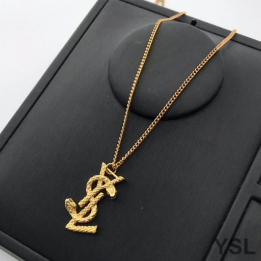 Yves Saint Laurent Opyum Pendant Necklace In Serpent Metal Gold
