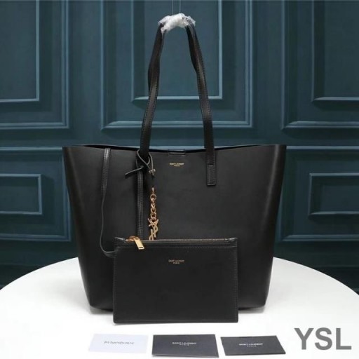 Yves Saint Laurent Shopping Bag In Leather Black