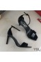 Yves Saint Laurent Amber Sandals In Patent Leather Black