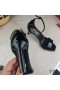 Yves Saint Laurent Amber Sandals In Patent Leather Black