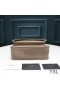 Yves Saint Laurent Baby Niki Chain Bag In Crinkled And Quilted Leather Apricot/Silver