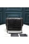 Yves Saint Laurent Baby Niki Chain Bag In Crinkled And Quilted Leather Black/Silver