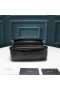 Yves Saint Laurent Baby Niki Chain Bag In Crinkled And Quilted Leather Black/Silver