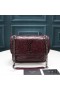 Yves Saint Laurent Baby Niki Chain Bag In Crinkled And Quilted Leather Burgundy/Silver