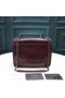 Yves Saint Laurent Baby Niki Chain Bag In Crinkled And Quilted Leather Burgundy/Silver