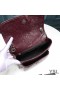 Yves Saint Laurent Baby Niki Chain Bag In Crinkled And Quilted Leather Burgundy/Silver