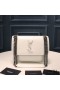 Yves Saint Laurent Baby Niki Chain Bag In Crinkled And Quilted Leather White/Silver
