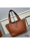 Yves Saint Laurent Bea Tote In Grained Leather Brown