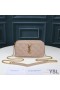 Yves Saint Laurent Becky Double-Zip Pouch In Diamond-Quilted Lambskin Apricot/Gold