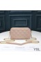 Yves Saint Laurent Becky Double-Zip Pouch In Diamond-Quilted Lambskin Apricot/Gold