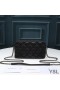 Yves Saint Laurent Becky Double-Zip Pouch In Diamond-Quilted Lambskin Black/Silver