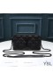 Yves Saint Laurent Becky Double-Zip Pouch In Diamond-Quilted Lambskin Black
