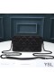 Yves Saint Laurent Becky Double-Zip Pouch In Diamond-Quilted Lambskin Black