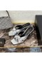 Yves Saint Laurent Bianca Heeled Slides In Smooth Leather Silver