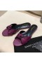 Yves Saint Laurent Bianca Slides In Smooth Leather Purple