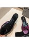 Yves Saint Laurent Bianca Slides In Smooth Leather Purple