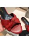 Yves Saint Laurent Bianca Slides In Smooth Leather Red