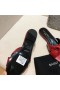 Yves Saint Laurent Bianca Slides In Smooth Leather Red