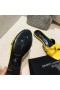 Yves Saint Laurent Bianca Slides In Smooth Leather Yellow