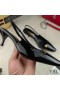 Yves Saint Laurent Blade Slingback Pumps In Patent Leather Black