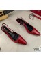 Yves Saint Laurent Blade Slingback Pumps In Patent Leather Red