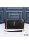 Yves Saint Laurent Calypso Bag In Plunged Lambskin Black/Gold