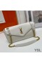 Yves Saint Laurent Calypso Bag In Plunged Lambskin White/Gold