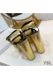 Yves Saint Laurent Candy Platform Sandals In Patent Leather with Bow Knot Gold