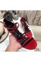 Yves Saint Laurent Cassandra 100 Sandals In Patent Leather with Black Logo Red