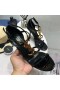 Yves Saint Laurent Cassandra 100 Sandals In Patent Leather with Gold Logo Black