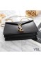 Yves Saint Laurent Cassandra Clasp Bag In Smooth Leather Black/Gold