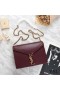 Yves Saint Laurent Cassandra Clasp Bag In Smooth Leather Burgundy/Gold