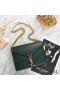 Yves Saint Laurent Cassandra Clasp Bag In Smooth Leather Green/Gold
