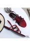 Yves Saint Laurent Cassandra Open Sandals In Patent Leather Red