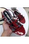 Yves Saint Laurent Cassandra Open Sandals In Patent Leather Red