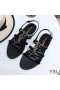 Yves Saint Laurent Cassandra Open Sandals In Smooth Leather Black