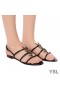 Yves Saint Laurent Cassandra Open Sandals In Smooth Leather With Bamboo Logo Black