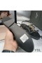 Yves Saint Laurent Cassandra Open Sandals In Smooth Leather With Bamboo Logo Black