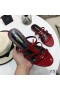 Yves Saint Laurent Cassandra Slides In Patent Leather Red