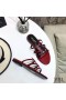 Yves Saint Laurent Cassandra Slides In Patent Leather Red