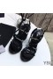 Yves Saint Laurent Cassandra Wedge Espadrilles In Leather Black