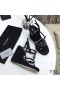 Yves Saint Laurent Cassandra Wedge Espadrilles In Leather Black/Gold