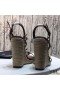Yves Saint Laurent Cassandra Wedge Espadrilles In Leather Burgundy